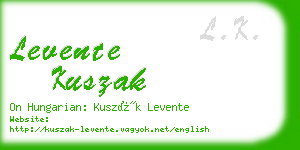 levente kuszak business card